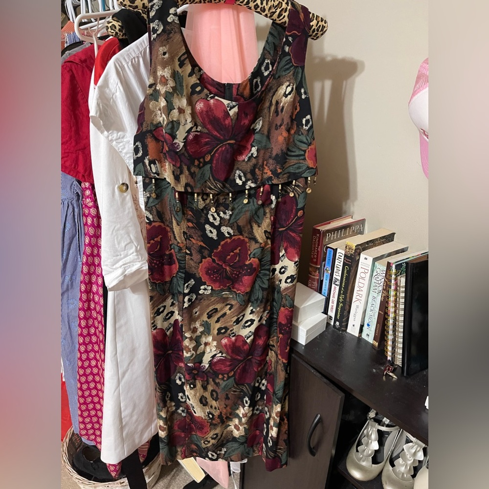 Vintage Tropical Dress Size 8